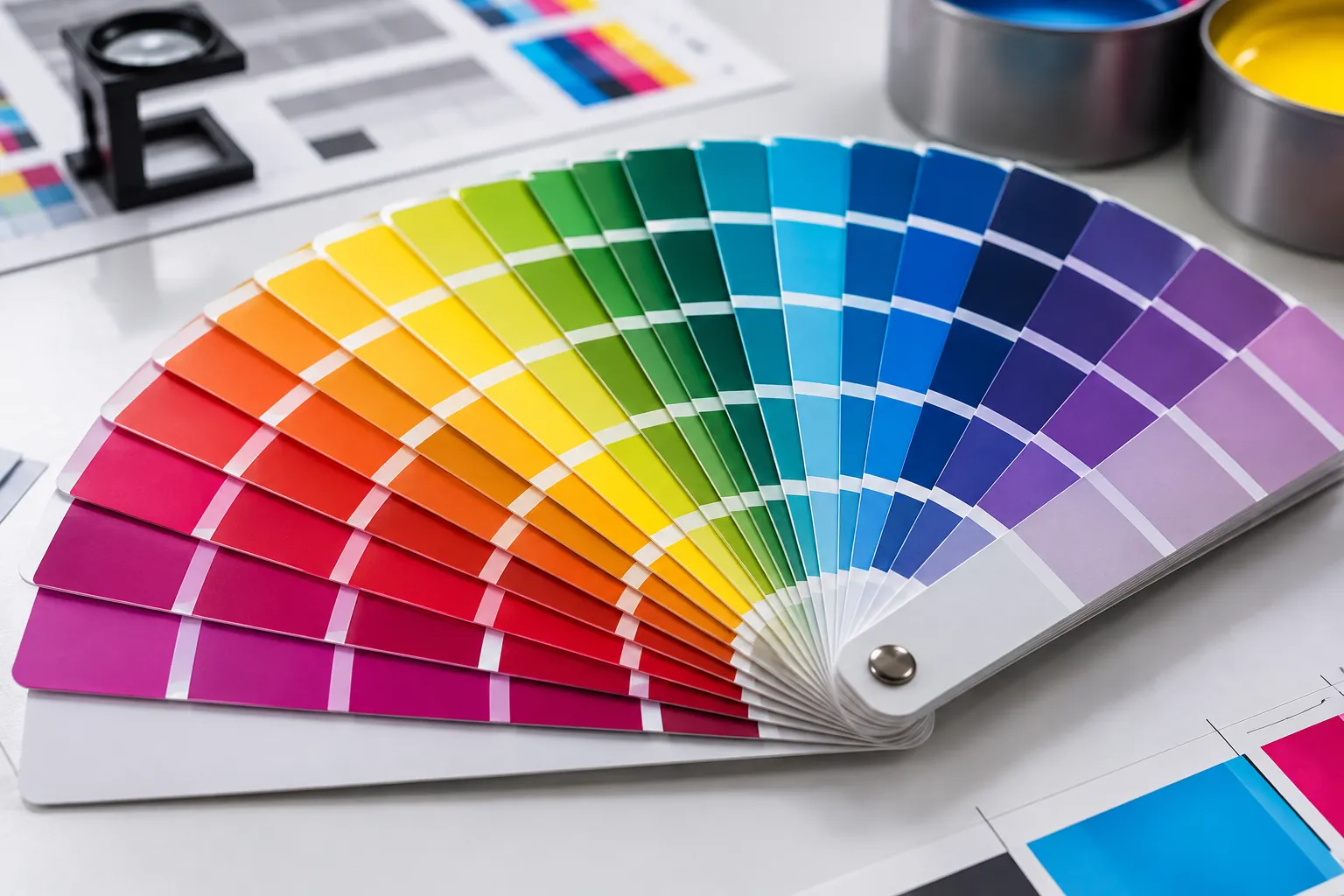 Abanicos de color PANTONE Formula Guide desplegados